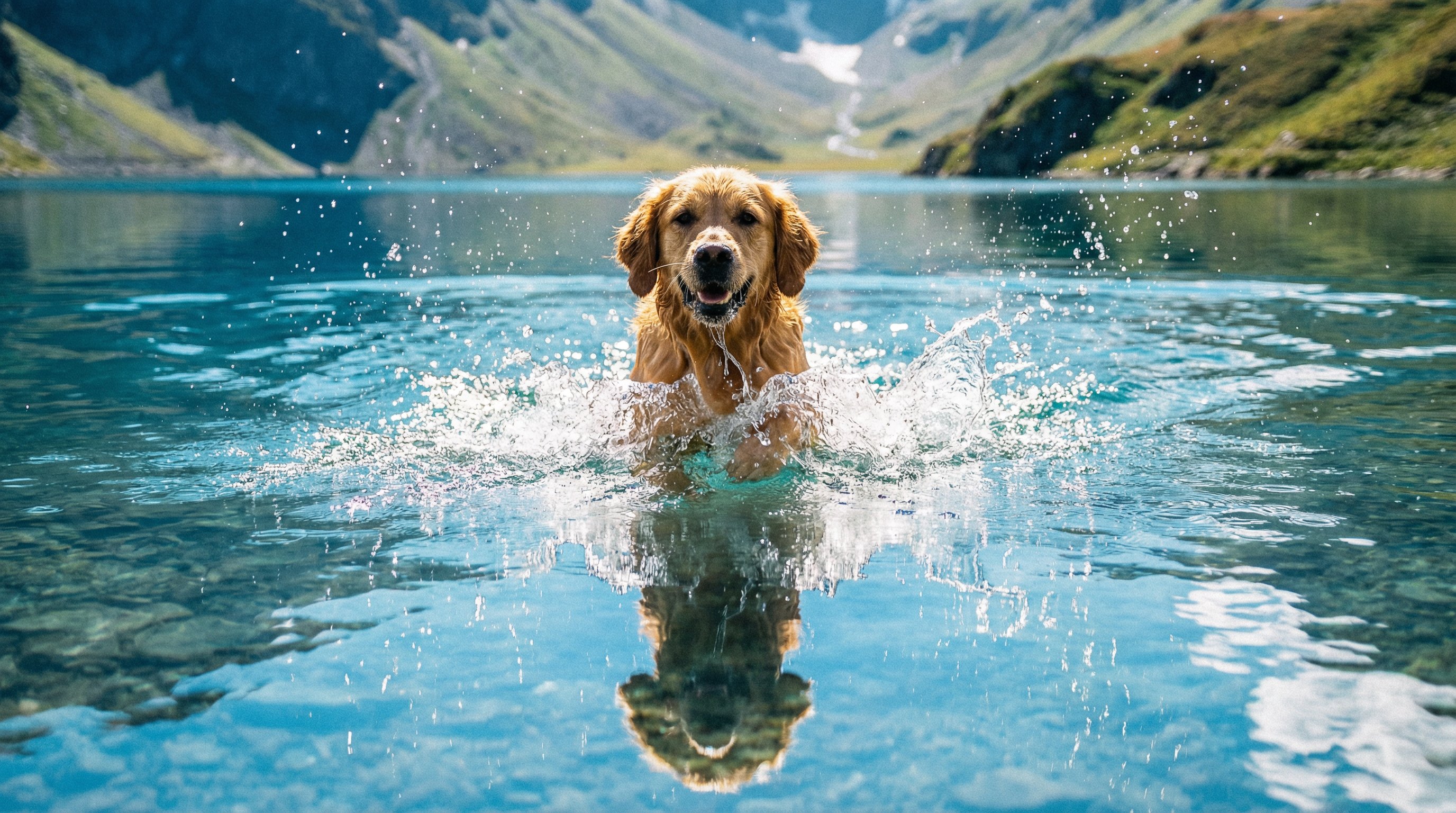 女团金毛游泳视频